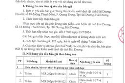 Trung tâm KSBT tỉnh - TB số 153 TB-KSBT ngày 27.6.2024 vv Mời chào giá hiệu chuẩn , bảo trì trang thiết bị y tế năm 2024