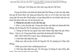 165/TM-KSBT TMBG gói mua sắm Thuốc phục vụ hoạt động điều trị và tủ thuốc cấp cứu của khoa Sức khoẻ sinh sản