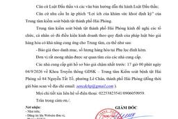 2114 Thư mời in áp phích " Lợi ích của khám sức khoẻ định kỳ