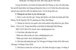 2157 Hoá chất xét nghiệm nước nguồn ngân sách lần 2 năm 2026