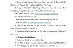 THƯ MỜI BÁO GIÁ: Dịch vụ kiểm nghiệm các thông số nước sạch sử dụng cho mục đích sinh hoạt năm 2026