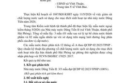 Thông báo KQNK NMN Dung Tien T5.2026